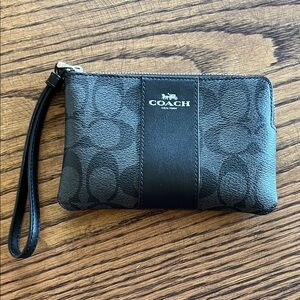 Coach Black Signature Wristlet
